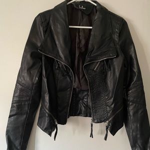 Up on a Tuesday Black Vegan Leather Jacket size S